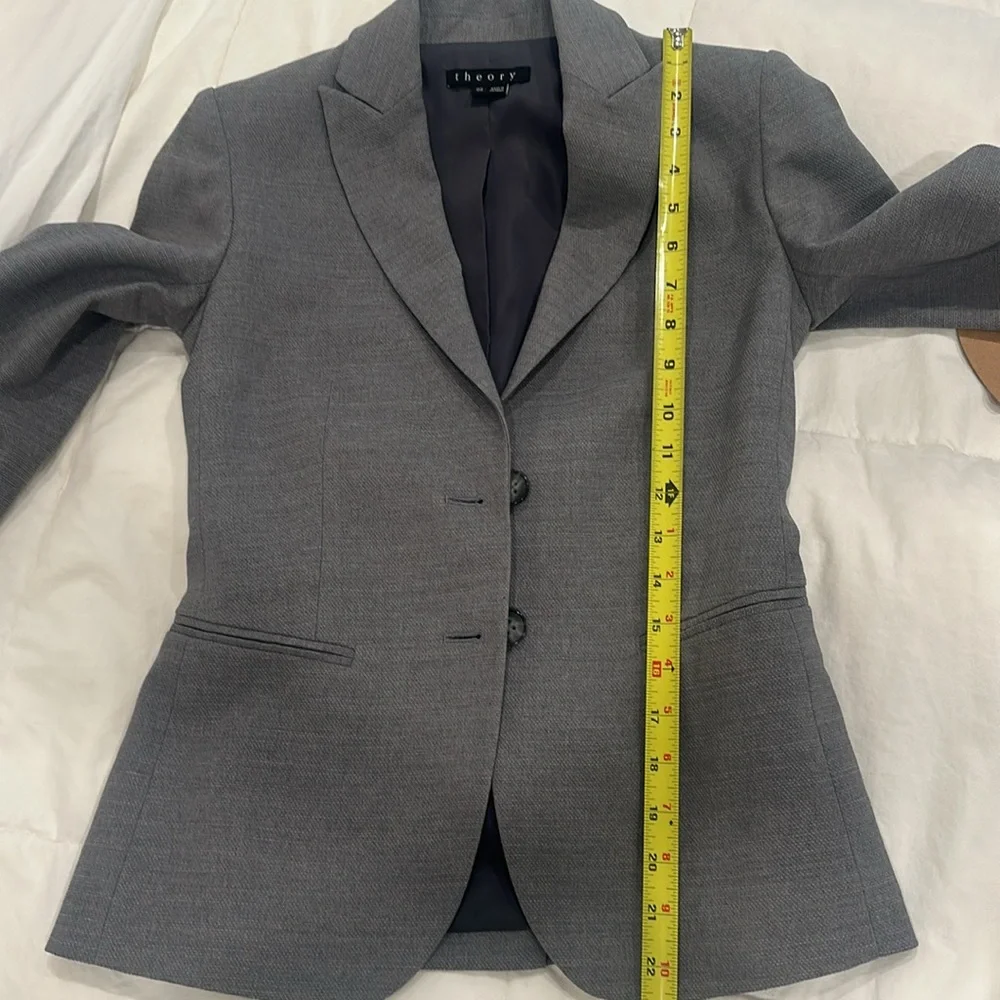 Theory 2 Piece Suit- Wool Grey Blazer and Trousers - Picture 10 of 13